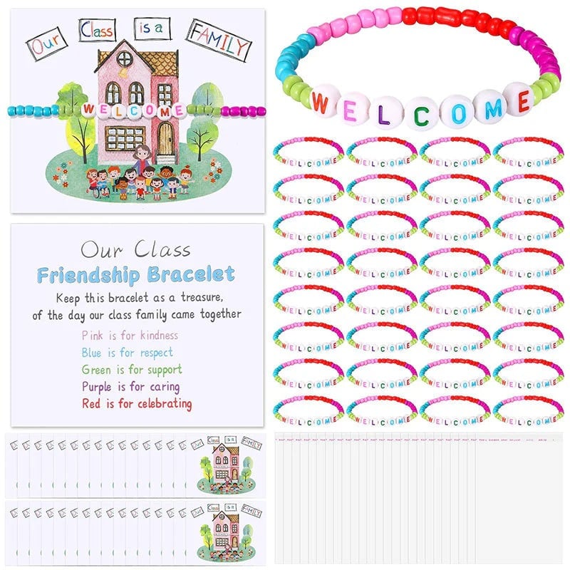 đĽLast Day 50% OFF - â¨đPack of 25 Welcome BeadBracelets - StrengthenClassroom Friendship & SpreadWarm Kindness!