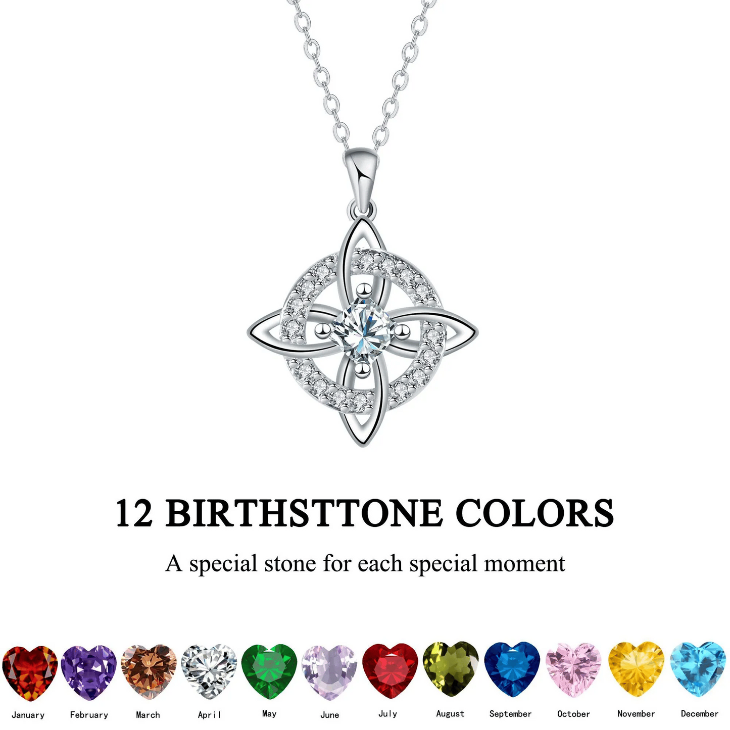 Mystical Birthstone Witches Knot Necklace – 🔮💞Protect Your Loved Ones